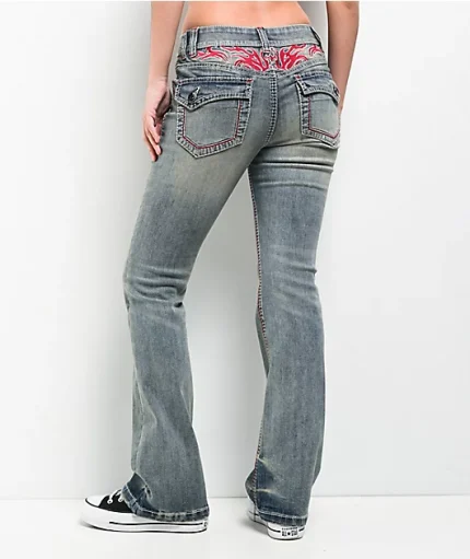 Ninth Hall Alyssia Contrast Blue Wash Mid Rise Bootcut Jeans
