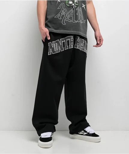 Ninth Hall Rhinestone Black Oversized Sweatpants