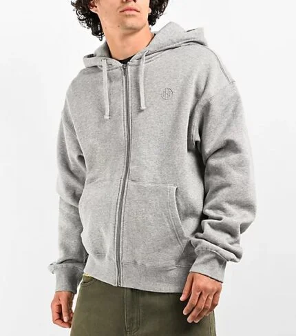 Ninth Hall Heather Grey Zip Up Hoodie