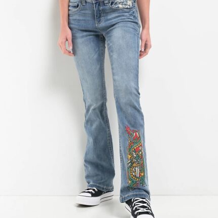 Ninth Hall Alyssia Printed Selfie Mid Rise Jeans