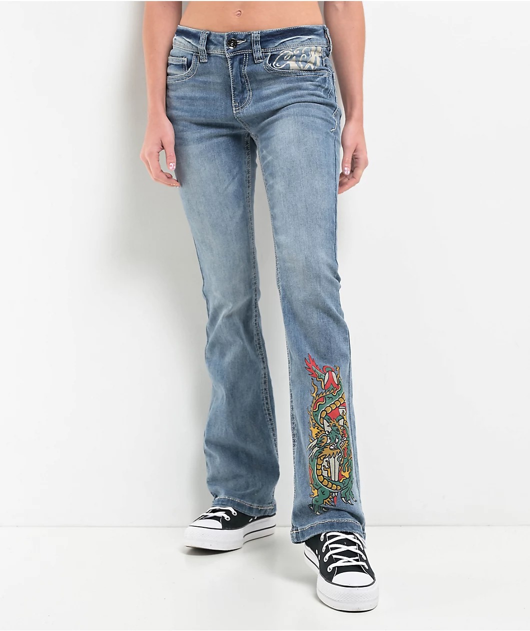 Ninth Hall Alyssia Printed Selfie Mid Rise Jeans Ninth Hall Alyssia Printed Selfie Mid Rise Jeans