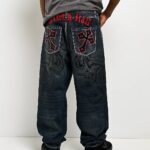 Ninth Hall Ambush Royal Cross Rhinestone Jeans