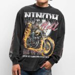 Ninth Hall Born In Flames Vintage Black Sweatshirt