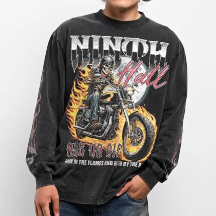 Ninth Hall Born In Flames Vintage Black Sweatshirt