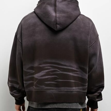 Ninth Hall Brown Wash Distressed Crop Hoodie