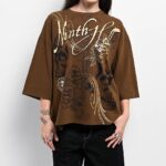 Ninth Hall Ciara Foil Print Oversized Boxy T-Shirt