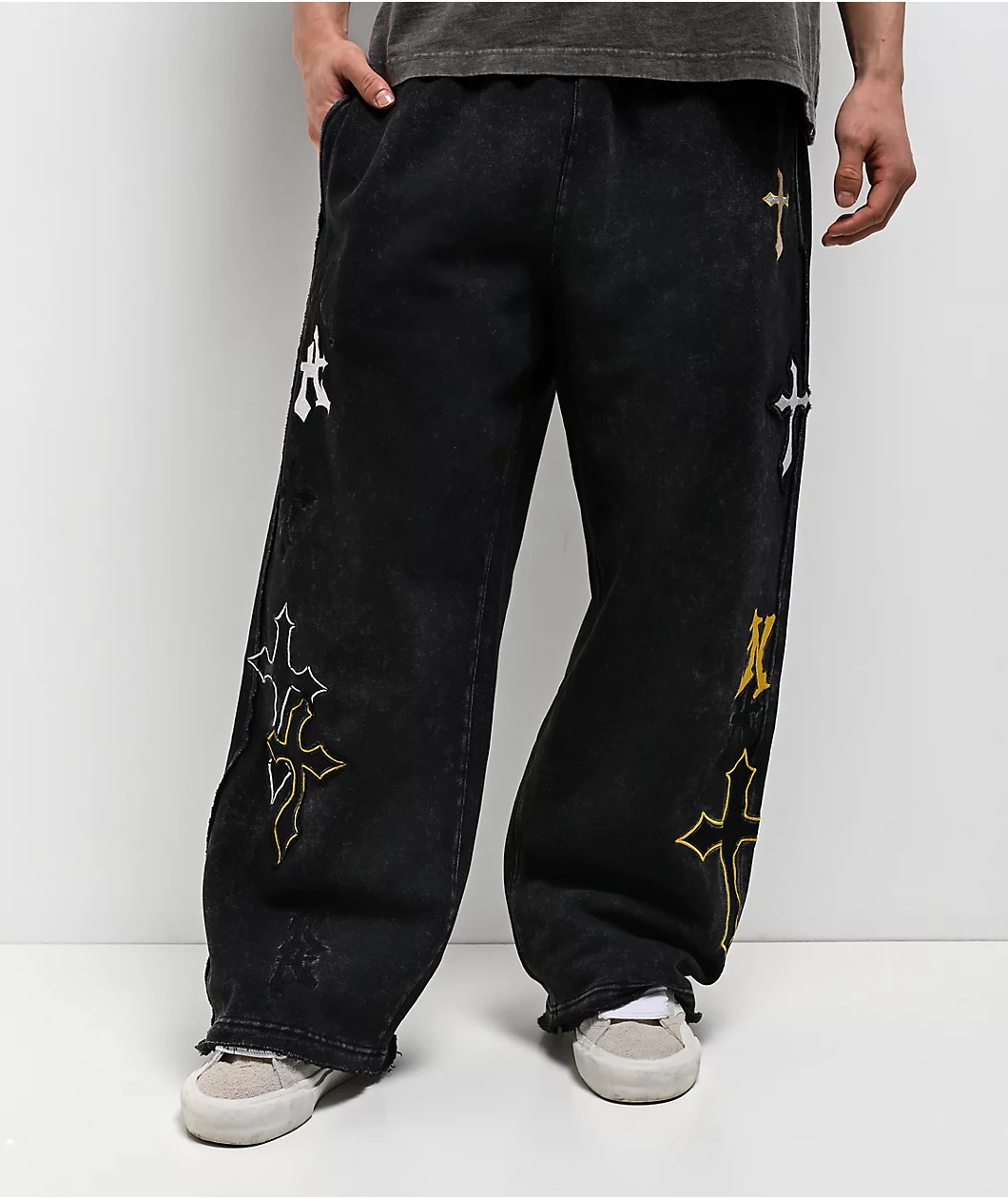Ninth Hall Crosses Black Wash Baggy Sweatpants Ninth Hall Crosses Black Wash Baggy Sweatpants