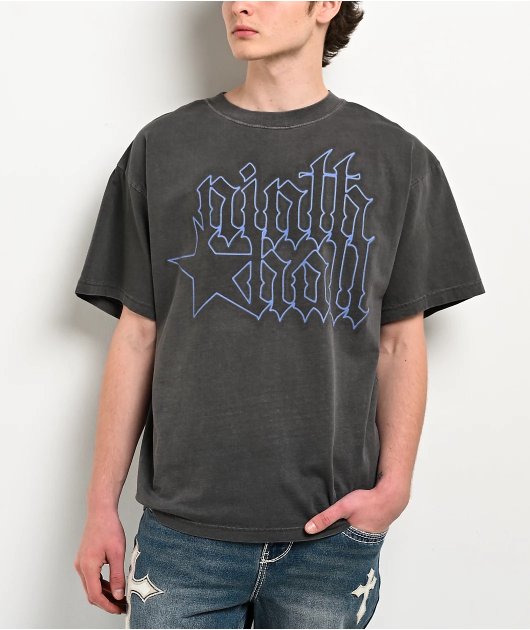 Ninth Hall Dark Nights Grey Wash T-Shirt Ninth Hall Dark Nights Grey Wash T-Shirt