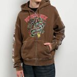 Ninth Hall Dragon Fire Brown Hoodie