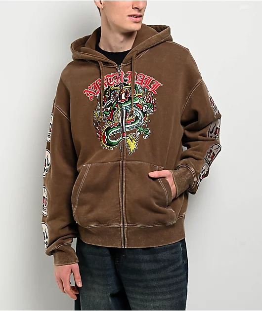 Ninth Hall Dragon Fire Brown Hoodie Ninth Hall Dragon Fire Brown Hoodie
