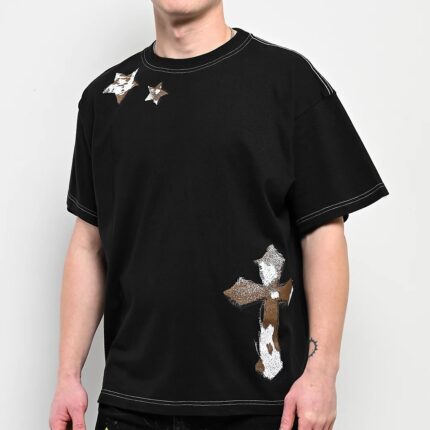 Ninth Hall Faux-ny Hair Black Boxy T-Shirt