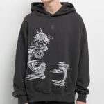 Ninth Hall Fundamentals Airbrushed Dragon Hoodie Black