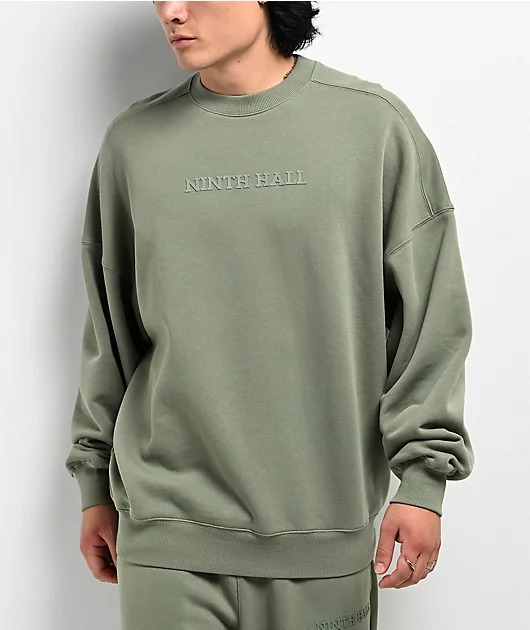 Ninth Hall Oversized Crewneck Sweatshirt Light Green Ninth Hall Oversized Crewneck Sweatshirt Light Green