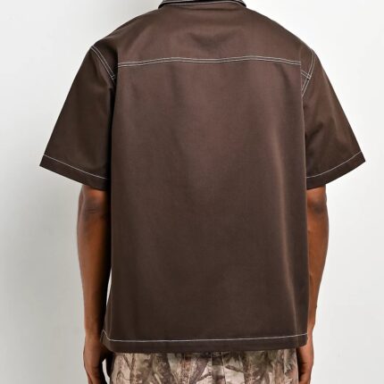 Ninth Hall Salvation Brown Zip Work Shirt