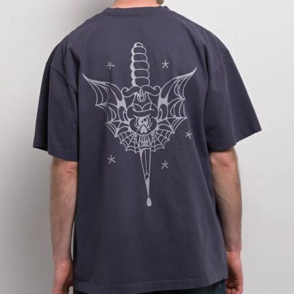 Ninth Hall Tattoo Outline Navy T-Shirt