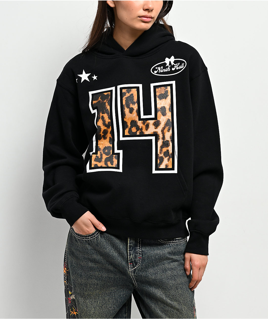 Ninth Hall Varsity Rose Black Hoodie Ninth Hall Varsity Rose Black Hoodie