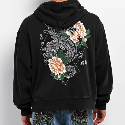 Ninth Hall Venom Black Wash Zip Hoodie